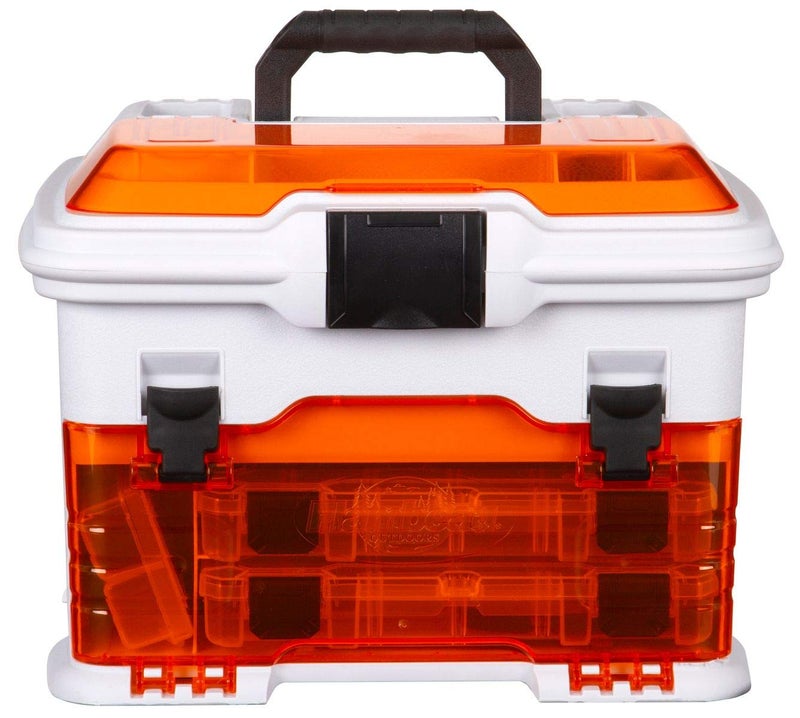 Flambeau Outdoors T4P Pro Multiloader Tackle Box - Portable Fishing Lure Organizer Station With Zerust Anti-RustTechnology, Includes 5 Removable Tuff Tainer Tackle Boxes, White/Orange - Image 2